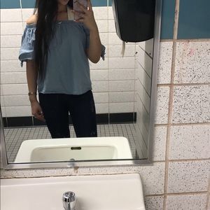 Off the shoulder jean top